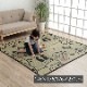 い草ラグ DXクロネコ ネコ柄 176×176cm 176×230cm