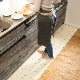 拭ける 折り目付きキッチンマット アイビー 滑りにくい 北欧