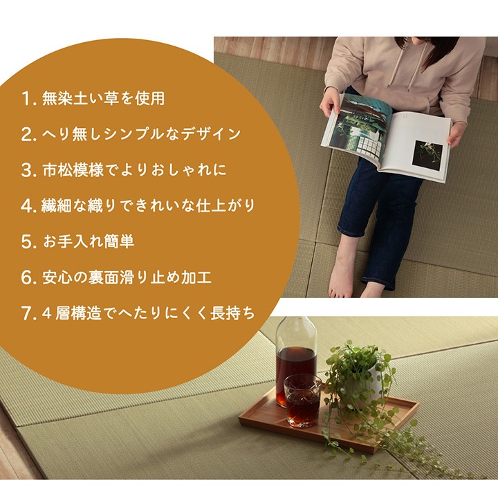 置き畳 ユニット畳 無地畳 約70cm×70cm 厚み約15mm