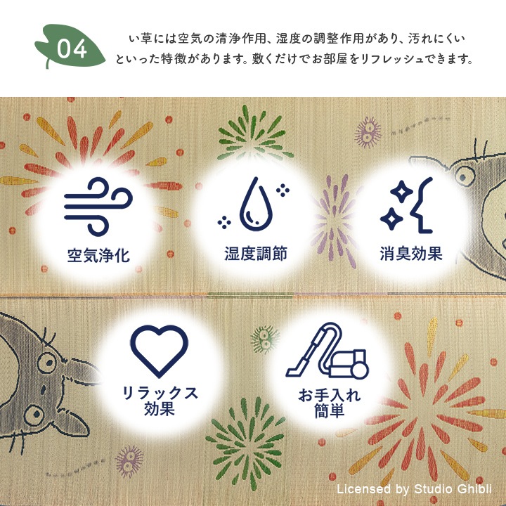国産い草 ラグ 「トトロはなび」 140×200cm / 176×230cm 日本製