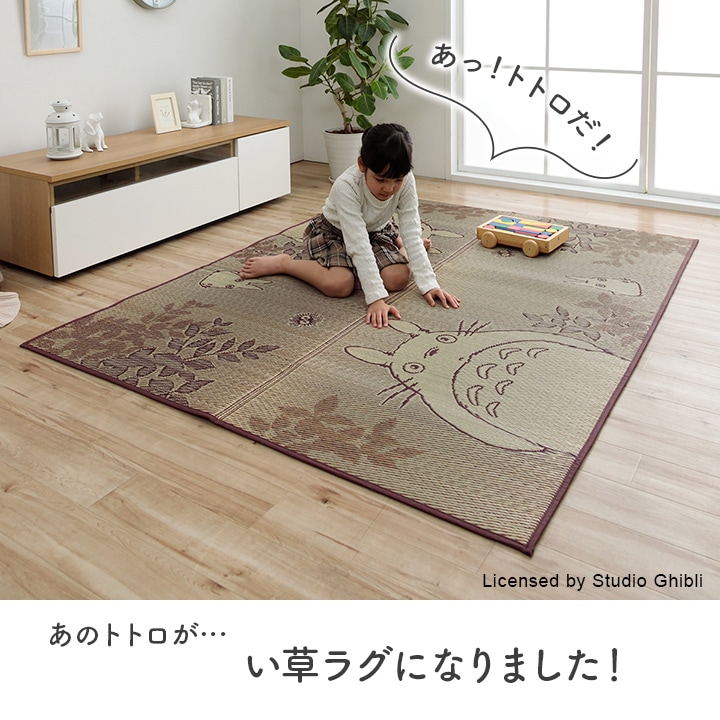 国産 い草ラグ 「F森のトトロ」 140×180cm / 176×176cm 日本製