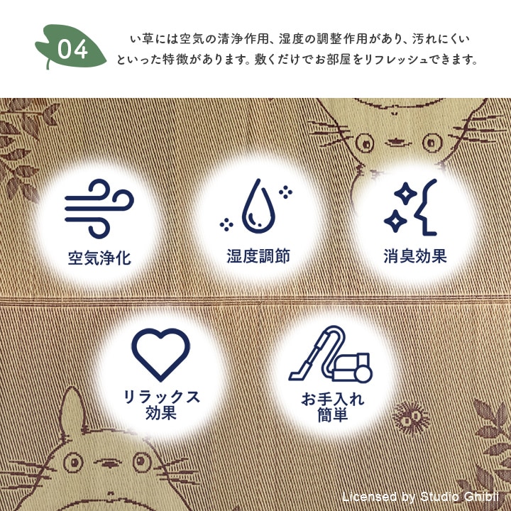 国産 い草ラグ 「F森のトトロ」 140×180cm / 176×176cm 日本製