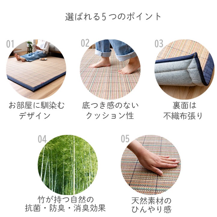 ふっくら 竹ラグ 『DDXリオ』 イケヒコ×カイハラデニム