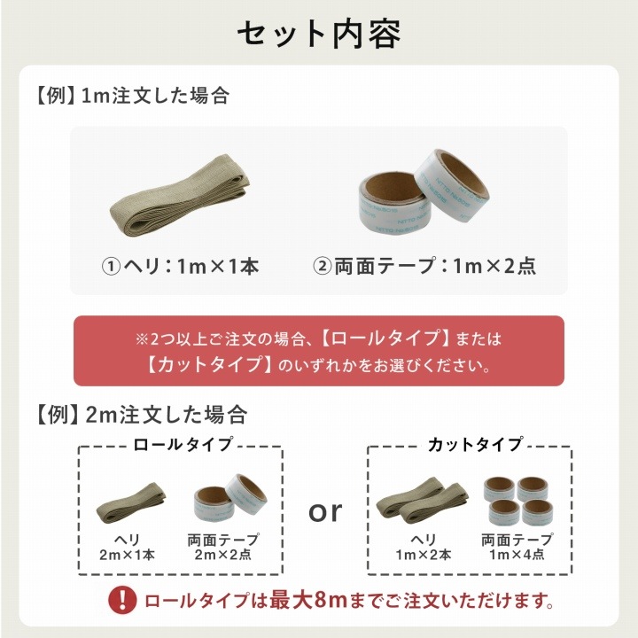 ヘリ補修キット 畳 ヘリ テープ 補修テープ カット ロール 1m 単位 ナチュラル ブラウン ネイビー 麻の葉ベージュ