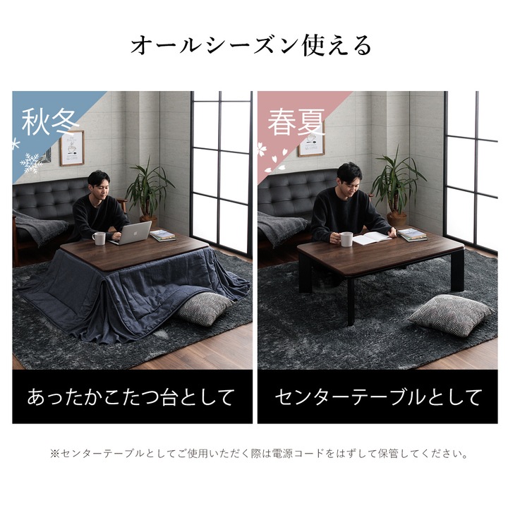 【新仕様】ヴィンテージ Rこたつ台 ブラウン ナチュラル 75×105cm 80×120cm こたつテーブル