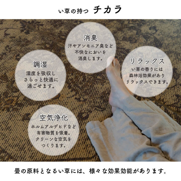 【20日間返品無料】国産い草ラグ カーペット DXヒストワール