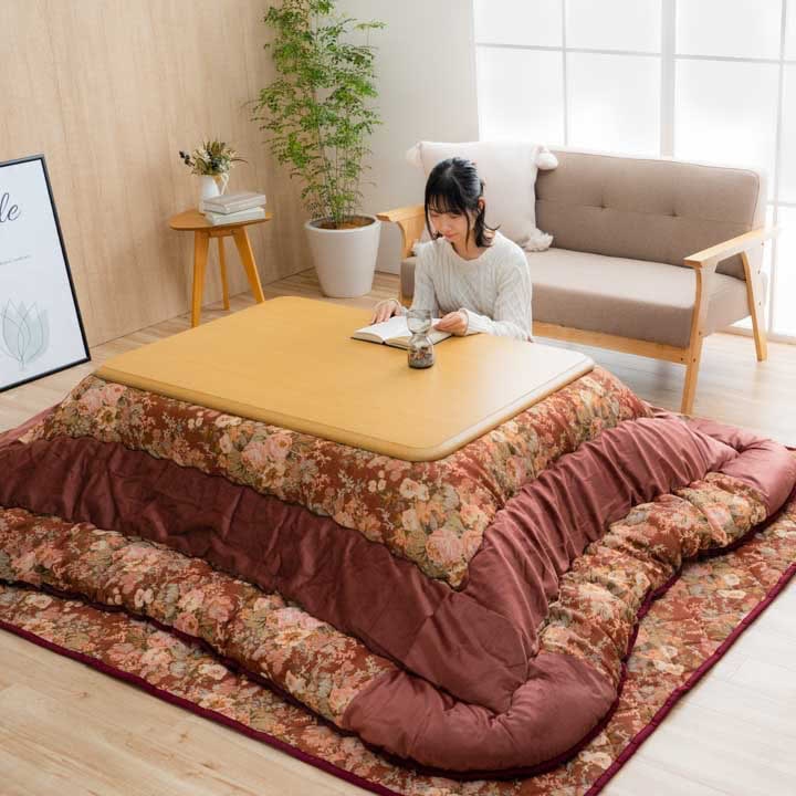 こたつ　こたつふとん・敷き布団付き　2015年製 こたつ布団 掛敷セット かりん 正方形 長方形｜イケヒコ公式通販