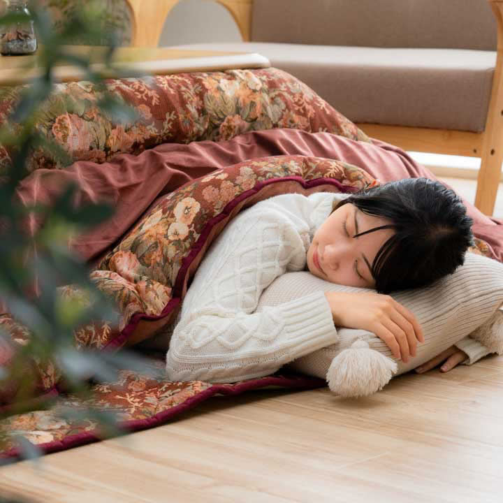 こたつ2点セット こたつ掛け布団 ミリア 正方形 長方形 エレガンス柄