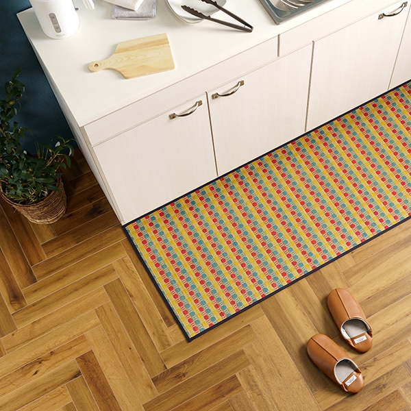 い草 キッチンマット Fドロップ 裏貼 日本製 抗菌防臭 消臭 汚れにくい