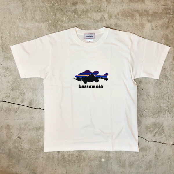�Х��ޥ˥���bass mountain silhouette T-shirt ��WHT��BLU��
