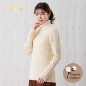 リブリブリ  livelively<br> ゆったりリブタートル<br> オーガニックコットン