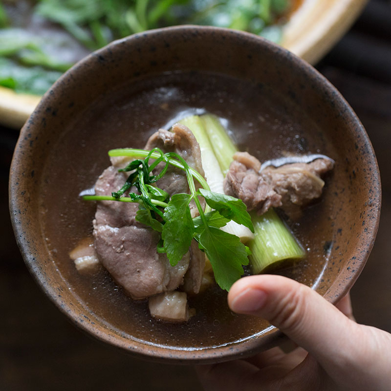 週末お届け｜鴨セリ鍋セット～京セリと春菊と合鴨～（２～３人前）
