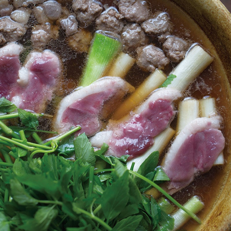 週末お届け｜鴨セリ鍋セット～京セリと春菊と合鴨～（２～３人前）