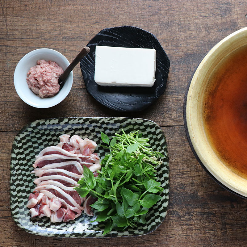 週末お届け｜鴨セリ鍋セット～京セリと春菊と合鴨～（２～３人前）