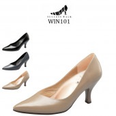 wacoal/ワコール success walk/サクセスウォーク 送料無料 WIN101 ビジネスパンプス ポインテッドトゥタイプ エナメル 型押し加工 7cmヒール 足囲E|success wal