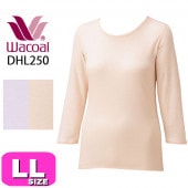 ワコール wacoal【メール便発送可】DHL250 らくラクパートナー トップス 肌着 8分袖 LLサイズ 丸首 かぶりタイプ 接結ニット素材 綿100% 日本製 GA 介護 母の日 敬老の日 プレゼント ラッピング ギフト