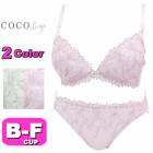 ブラジャー ショーツ セット ココランジェ COCO Linge 327255 シマリングブルーム 3/4カップ プチプラ ブラ＆ショーツ BCDEFカップ|ブラ＆ショーツセット