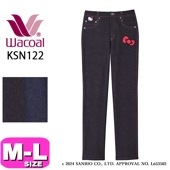 ワコール wacoal KSN122 カルソン まるでデニム ボトムス ズボン パンツ ルームウェア ストレート 10分丈 M Lサイズ ハローキティコラボ ボディ 春 秋 冬 母の日 敬老の日 プレ