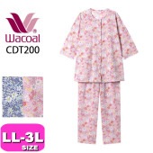 ワコール wacoal CDT200 リラックス＆スリープ グランダー パジャマ ルームウェア 8分袖 長ズボン 10分丈 前開きタイプ 全開 LL 3Lサイズ 夏 PW 母の日 プレゼント ラッピン