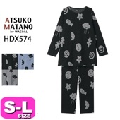 マタノアツコ パジャマ ATSUKO MATANO ワコール wacoal HDX574 パジャマ ルームウェア 長袖 10分袖 長ズボン 10分丈 綿100％ かぶりタイプ SMLサイズ PW 秋 