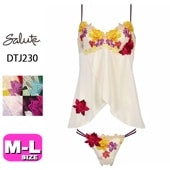 30%OFF【SALE/セール】サルート salute 30 ワコール wacoal DTJ230 セットアップ ランジェリー キャミソール＋ショーツ Tバック ソング MLサイズ メール便発送可|s