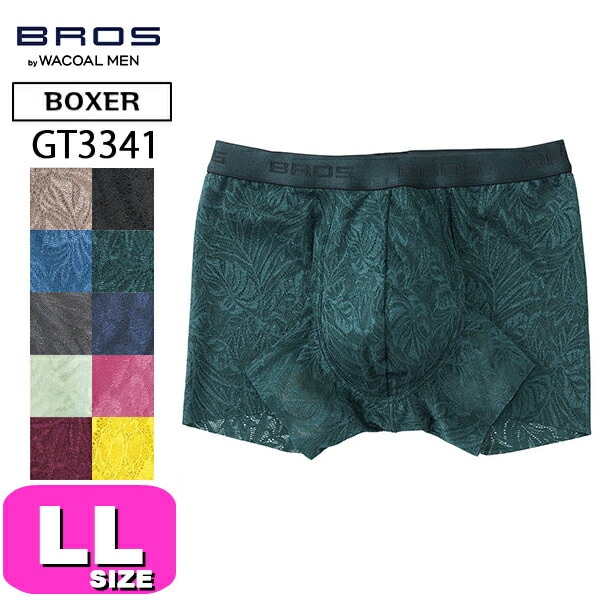 ワコール wacoal ブロス BROS GT3341 ボクサーパンツ 男性用 メンズ レースボクサー 前閉じタイプ ノーマル丈 LL サイズ 父の日 敬老の日 プレゼント ラッピング ギフト バレン
