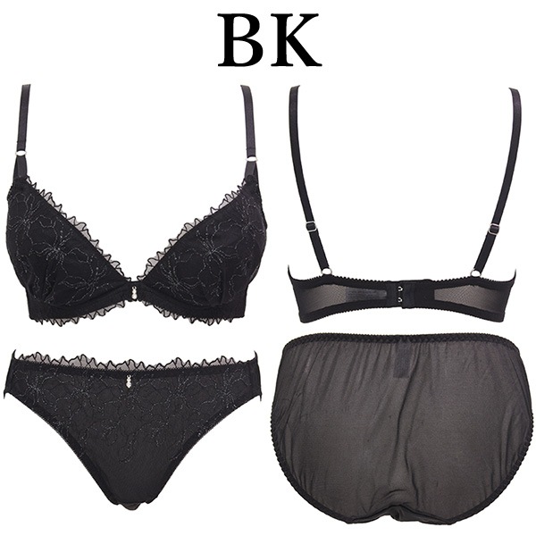 ブラジャー ショーツ セット 下着 シマリングブルーム 3/4カップ