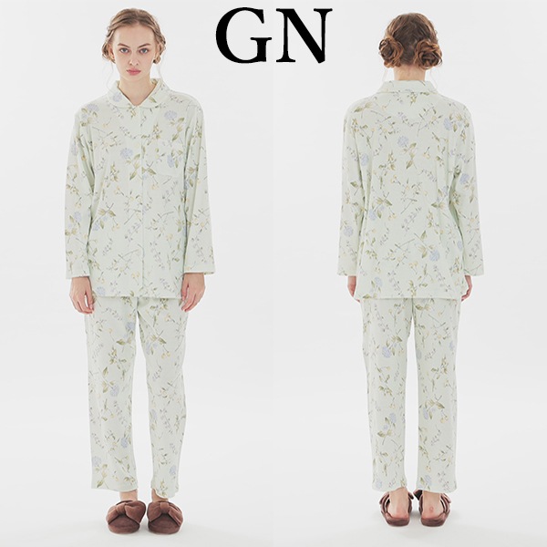 ◎新品未使用タグ付き narue ナルエー パジャマ すずらん刺繍 グリーン
