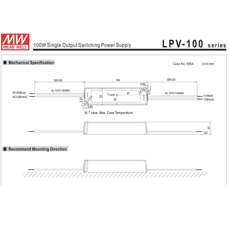 12V出力 防水電源 LPV-100W-12V