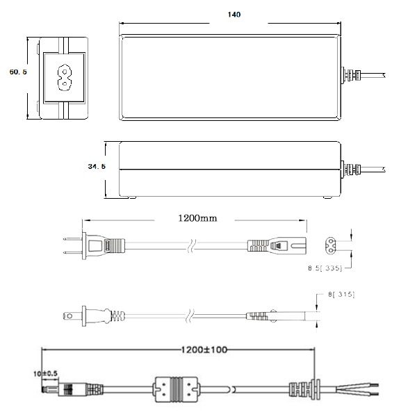 DC12Vアダプター 6A(72W)