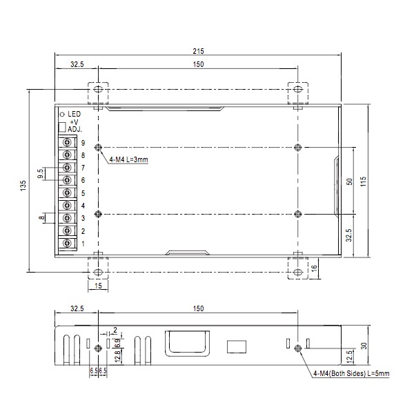 AC/DCスイッチング電源 12V出力 17A(200W)