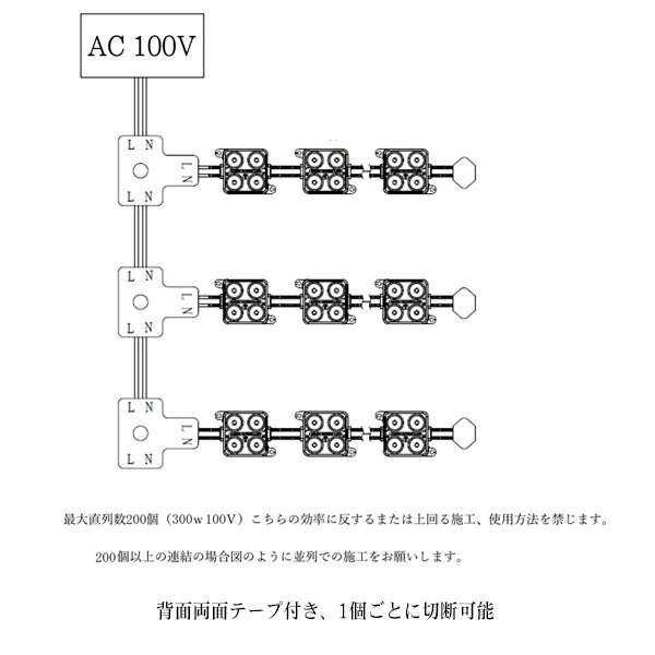 LEDモジュール 100v 直結タイプ 4灯タイプ 防水