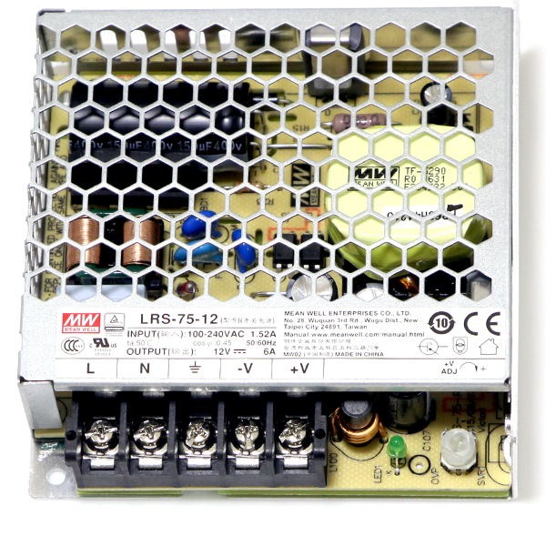 AC/DCスイッチング電源 12V出力 6.25A(75W)