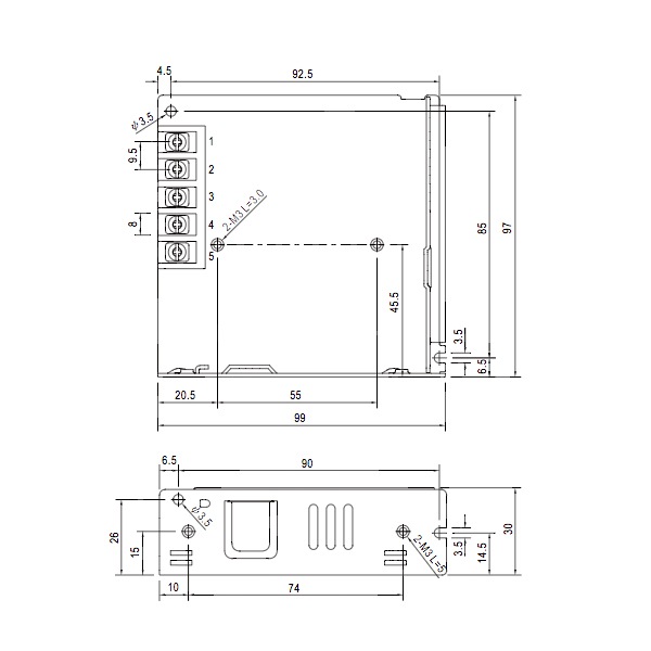 AC/DCスイッチング電源 12V出力 6.25A(75W)