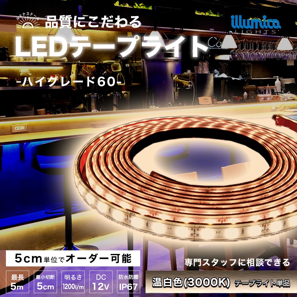 ハイグレード60/ルミナスドーム SMD2835(60) 温白色(3000K)