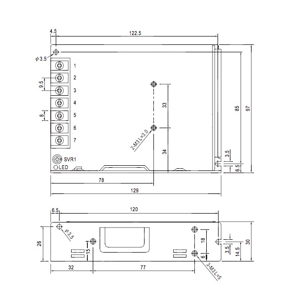 AC/DCスイッチング電源 12V出力 8.3A(100W)