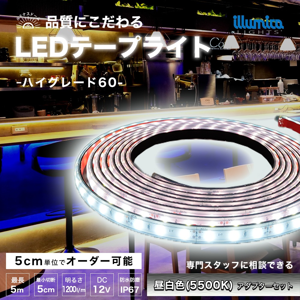 ハイグレード60/ルミナスドーム 2835(60) 昼白色(5500K) アダプターセット