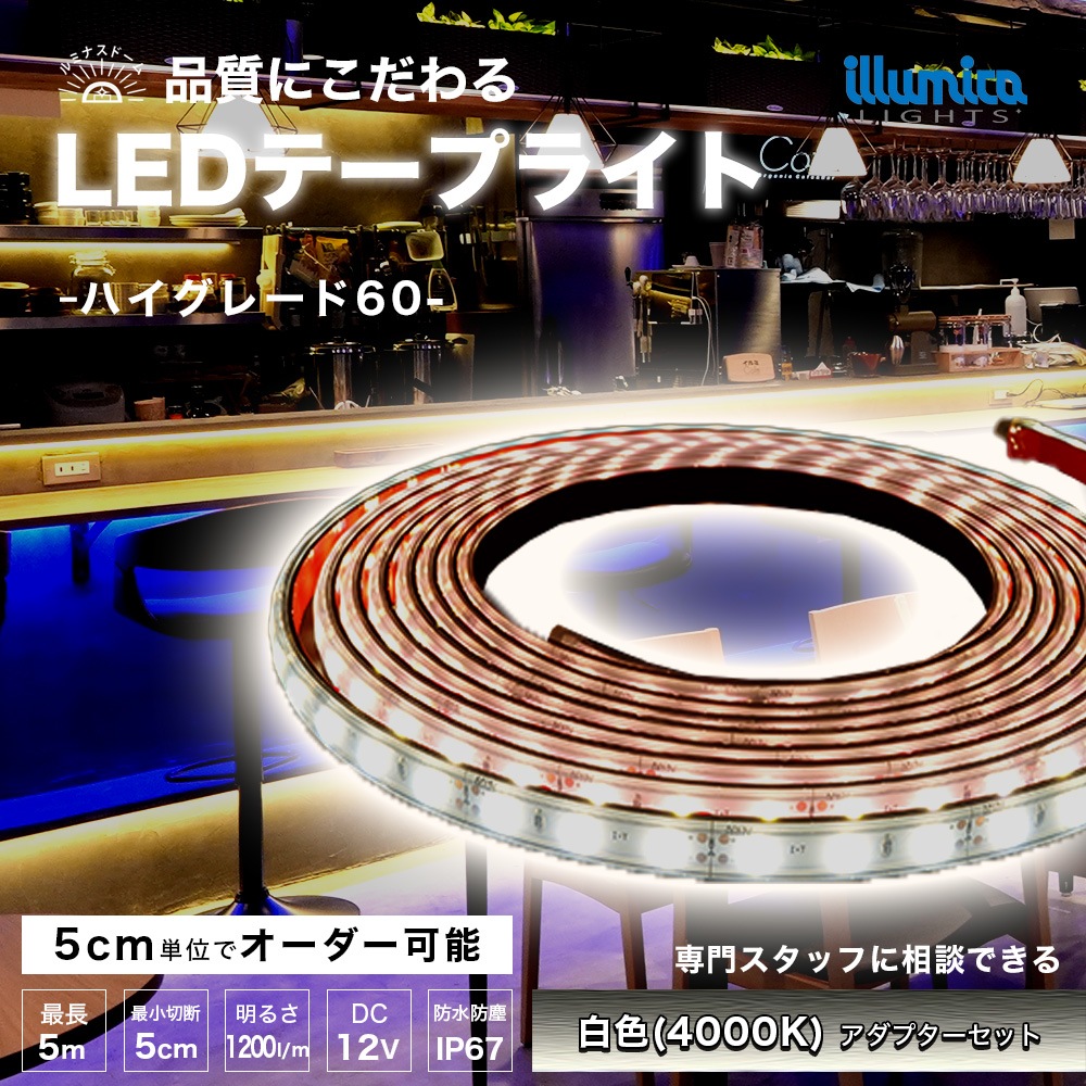 ハイグレード60/ルミナスドーム 2835(60) 白色(4000K) アダプターセット