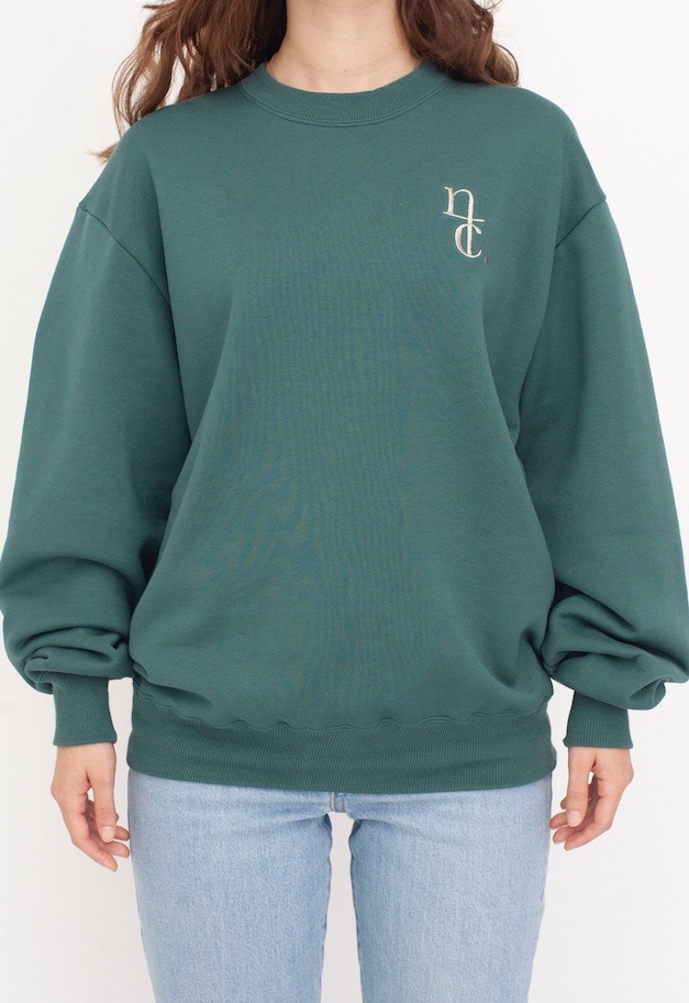 Crew Neck Logo Sweat【WHITE/GREEN】