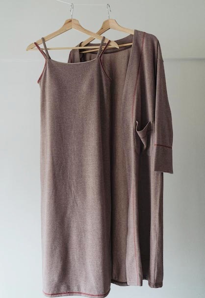knit goun cardigan & one piece set