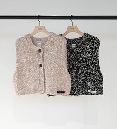 YENN/ۥߥåϥɥ˥åȥ٥/MIX HAND KNIT VEST(Y254-91117)
