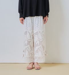 ��WHYTO./�ۥ磻�ȡۥ졼������ӥ͡������ѥ��/lace combination pants