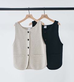��YENN/������ۥܡ��ȥͥå��˥åȥ٥���/BOAT NECK KNIT VEST(Y261-91017)
