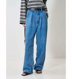 ��YENN/������ۥ졼�������åȥ磻�ɥǥ˥�/LASER CUT WIDE DENIM(Y261-31001)