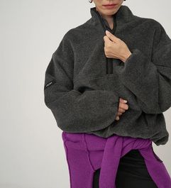 YENN ������ ���㥮���ϡ��ե��åץ��㥱�å� SHAGGY HALF ZIP JK