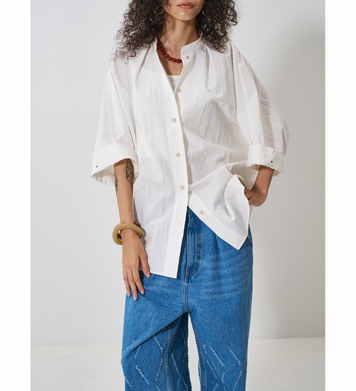 ��YENN/������ۥ饦��ɥե���ॷ��� / ROUND FORM SHIRT(Y261-11005)