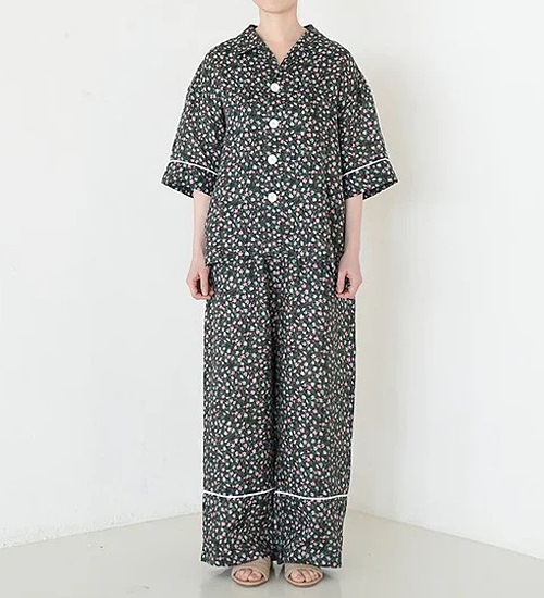MANON �ޥΥ� ���ꥸ�ʥ��ͥ� �ե��ץ��� ���������ѥ�� ORIGINAL LINEN FLOWER PRINT EASY PANTS