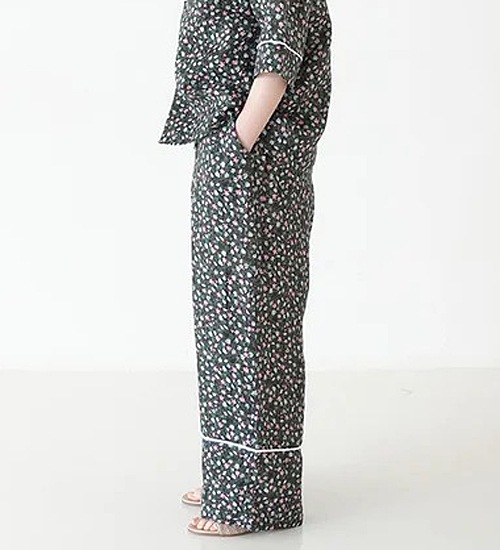 MANON �ޥΥ� ���ꥸ�ʥ��ͥ� �ե��ץ��� ���������ѥ�� ORIGINAL LINEN FLOWER PRINT EASY PANTS