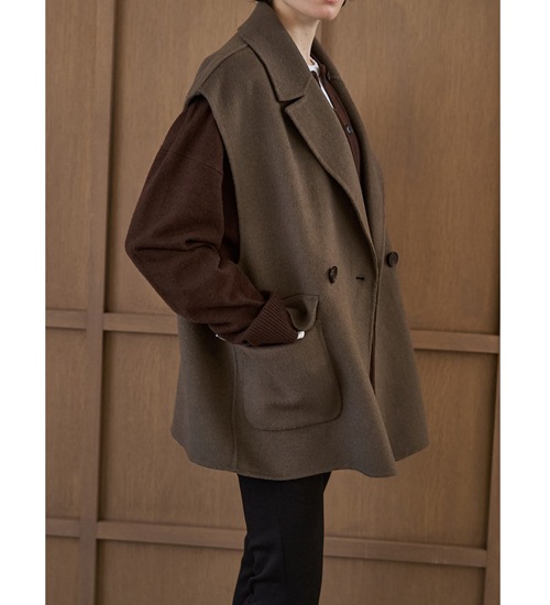 ��YENN/������ۥ��֥�ե������٥��ȥ��㥱�å�/DOUBLE FACE VEST JK(Y253-41089)