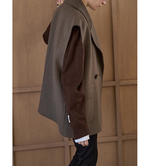 ��YENN/������ۥ��֥�ե������٥��ȥ��㥱�å�/DOUBLE FACE VEST JK(Y253-41089)